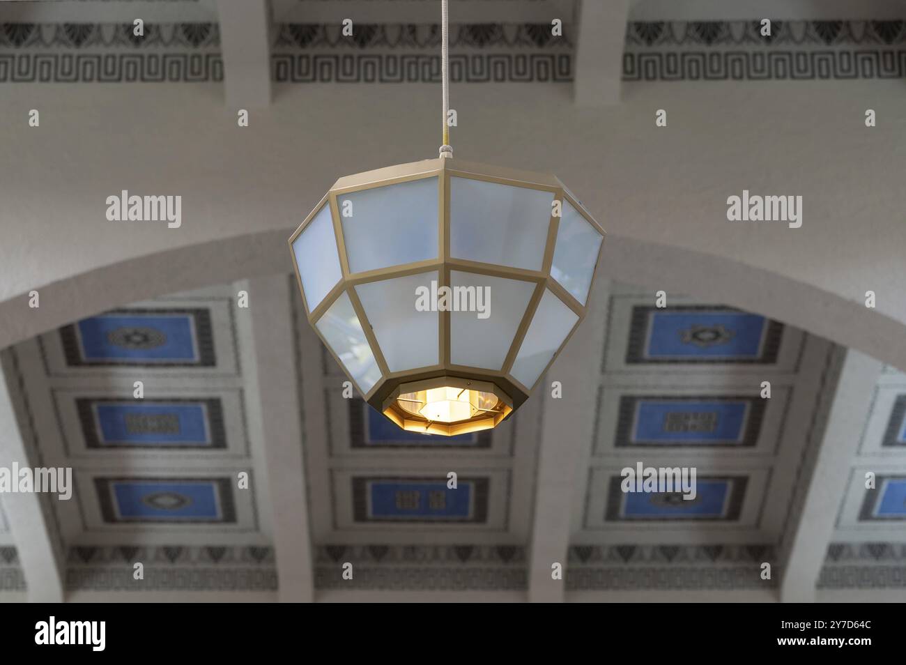 Jugendstillampe im Brunnenhaus, 1911, Heilbad Kissingen, Bad Kissingen, Unterfranken, Bayern, Deutschland, Europa Stockfoto