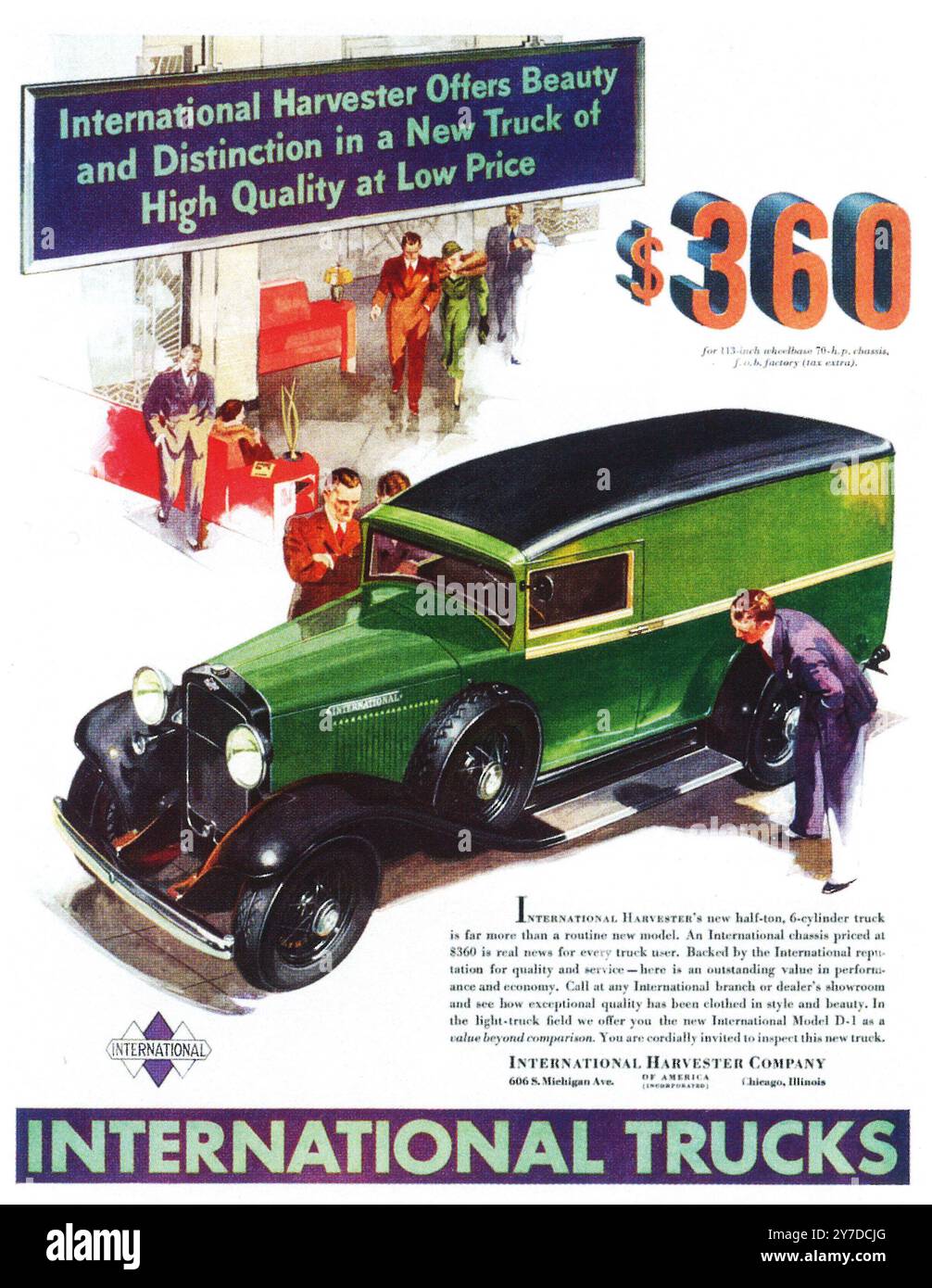 1933 International Harvester Half-T Truck Ad Stockfoto