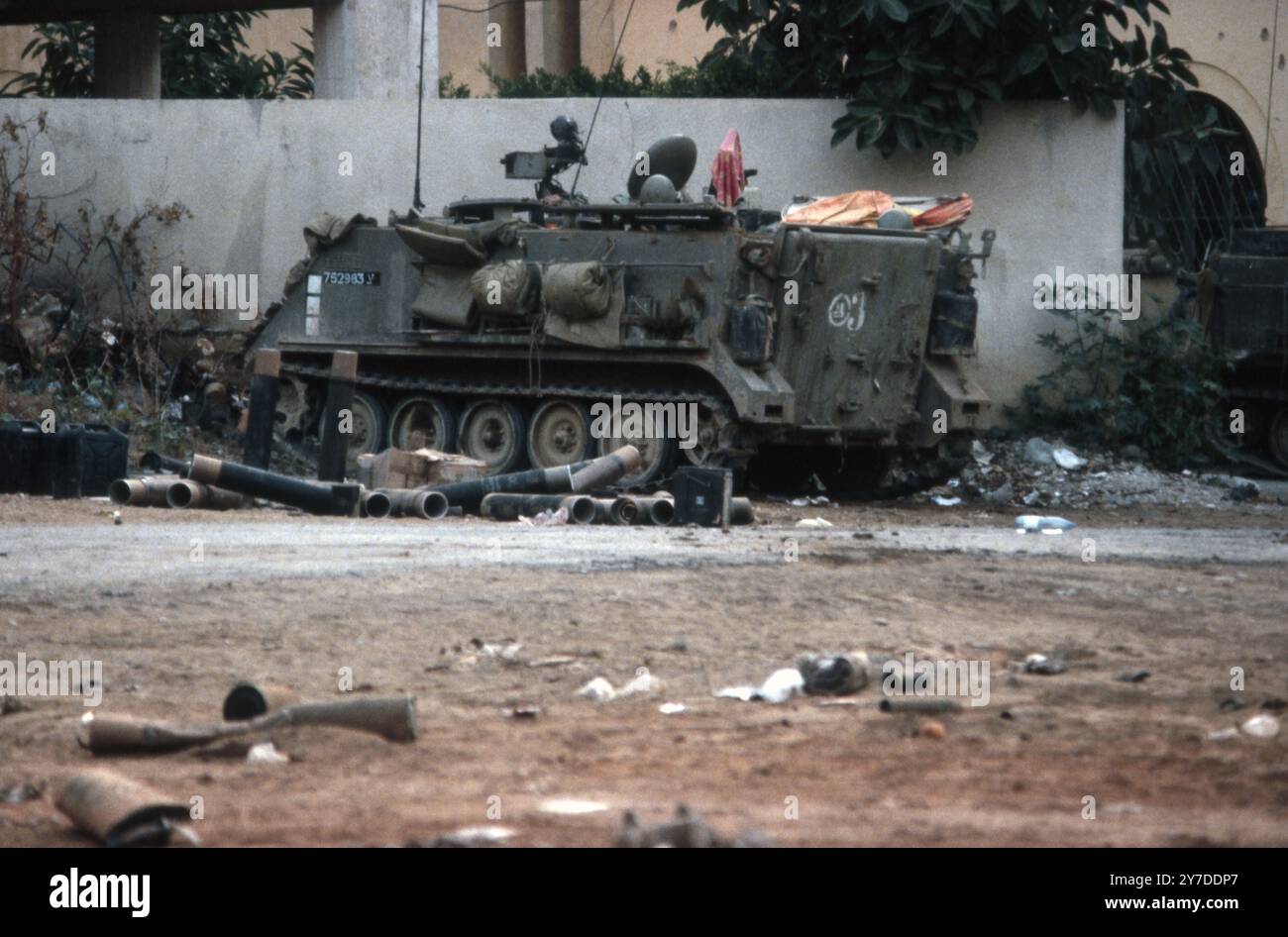 Libanonkrieg 1982 / Libanonkrieg 82 - Beirut IDF / israelischer Panzerträger M113 Zelda Stockfoto