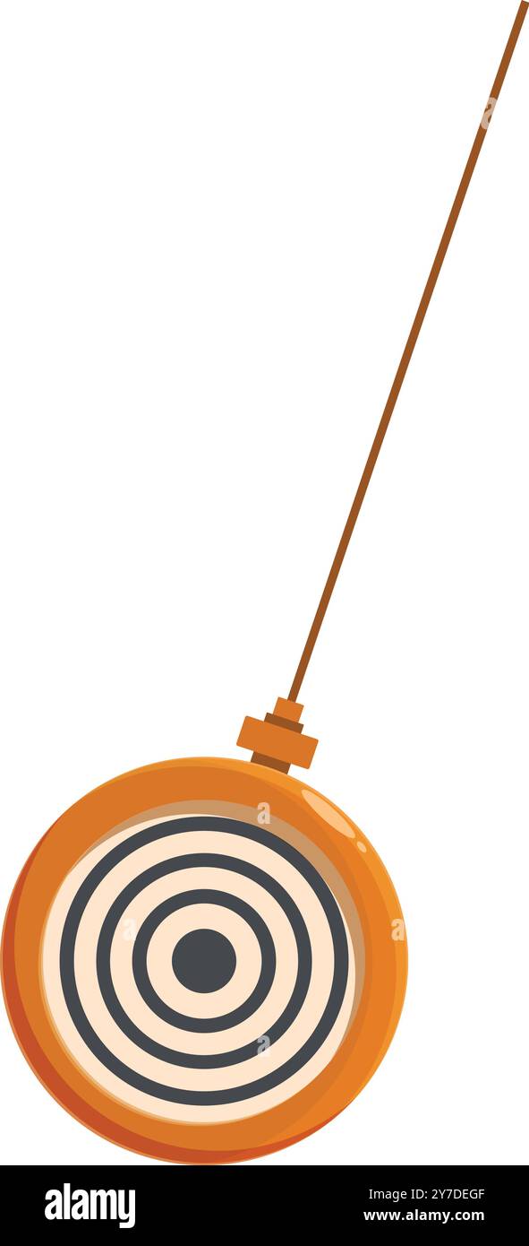 Cartoon orange und beige Hypnose Pendel schwingend an der Schnur Stock Vektor