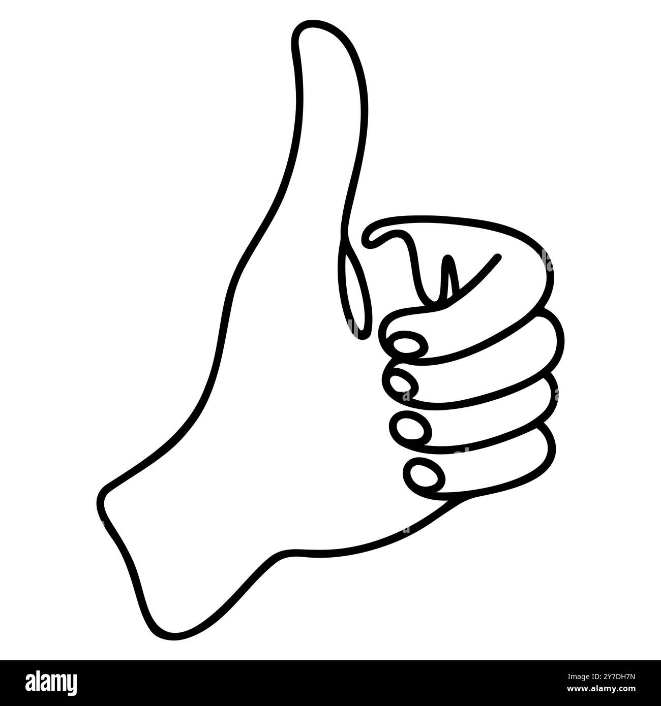 Durchgehende Linie eine Linie Hand mit Daumen nach oben Stock Vektor