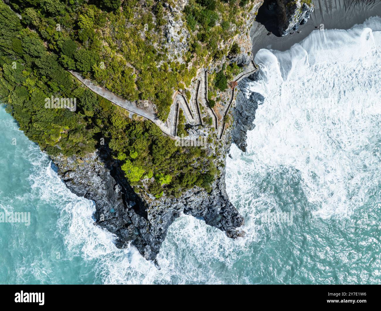 Crawford Beach Marinella aus einer Drohne, San Nicola Arcella, Cosenza, Kalabrien, Italien Stockfoto