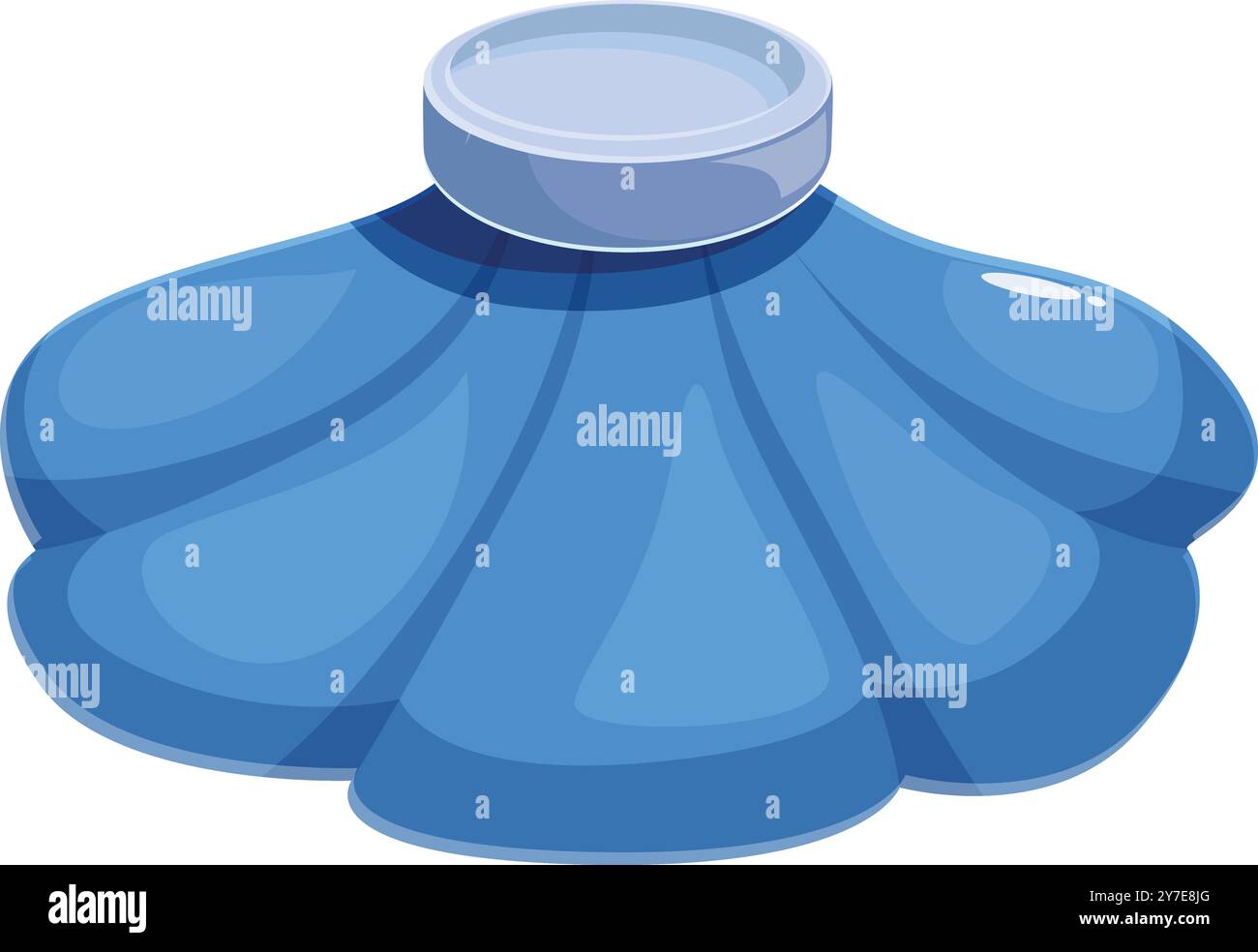 Blaues Eispack mit Gel, das Schwellungen durch Verletzungen reduziert Stock Vektor