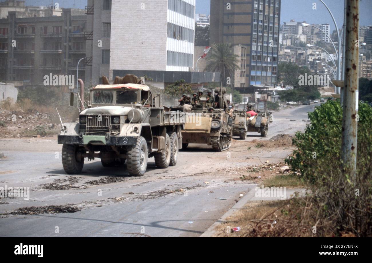 Libanon war 1982 / Libanonkrieg 82 - Beirut - IDF / israelischer Lkw M35 Stockfoto