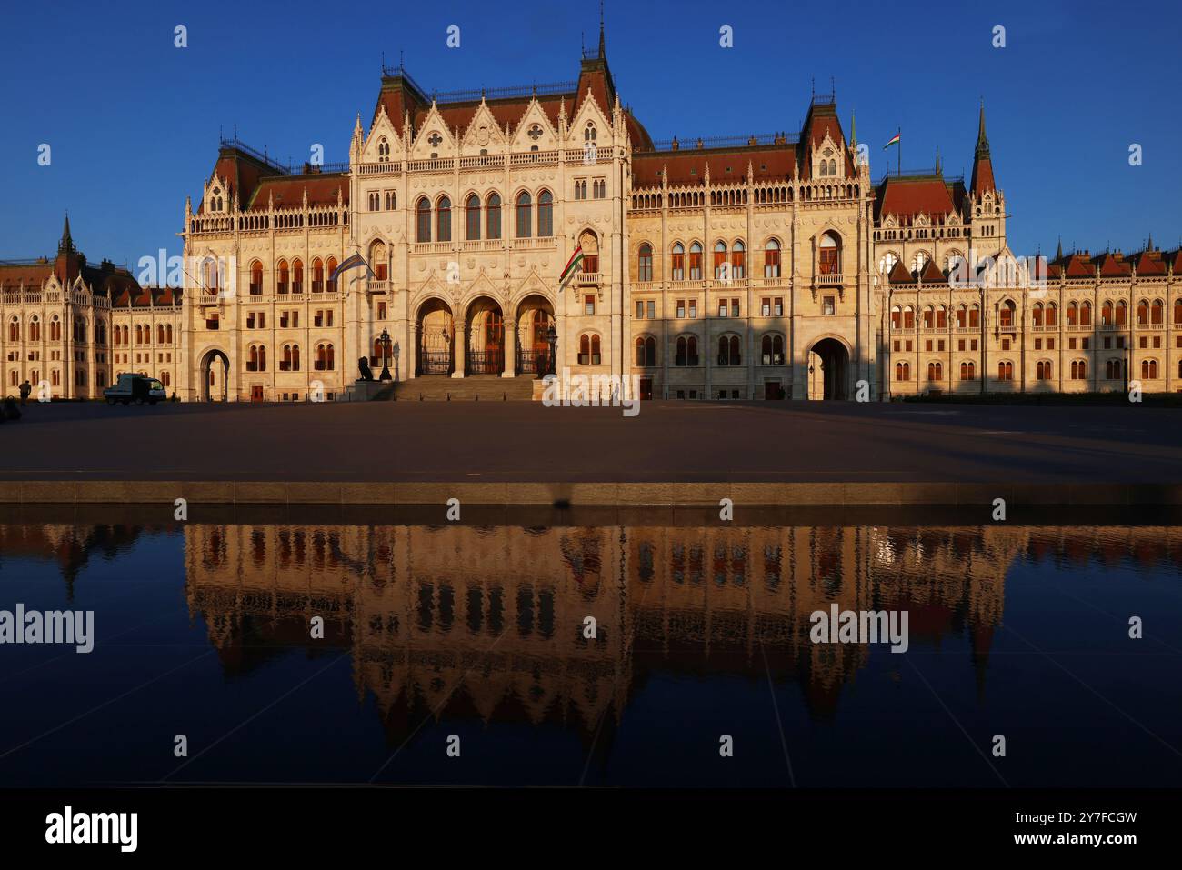 Ungarn, Budapest, Ungarn, Parlament, Donau, das ungarische Parlament an der Donau ist das Wahrzeichen Ungarns Stockfoto