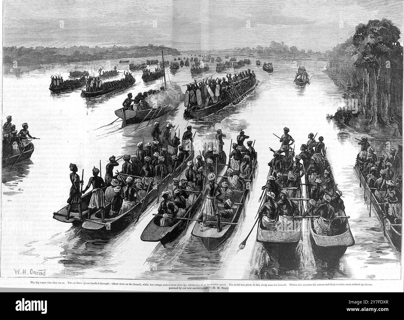 Stanley in Afrika die große Schlacht am Fluss Aruwimi 1878 Stockfoto