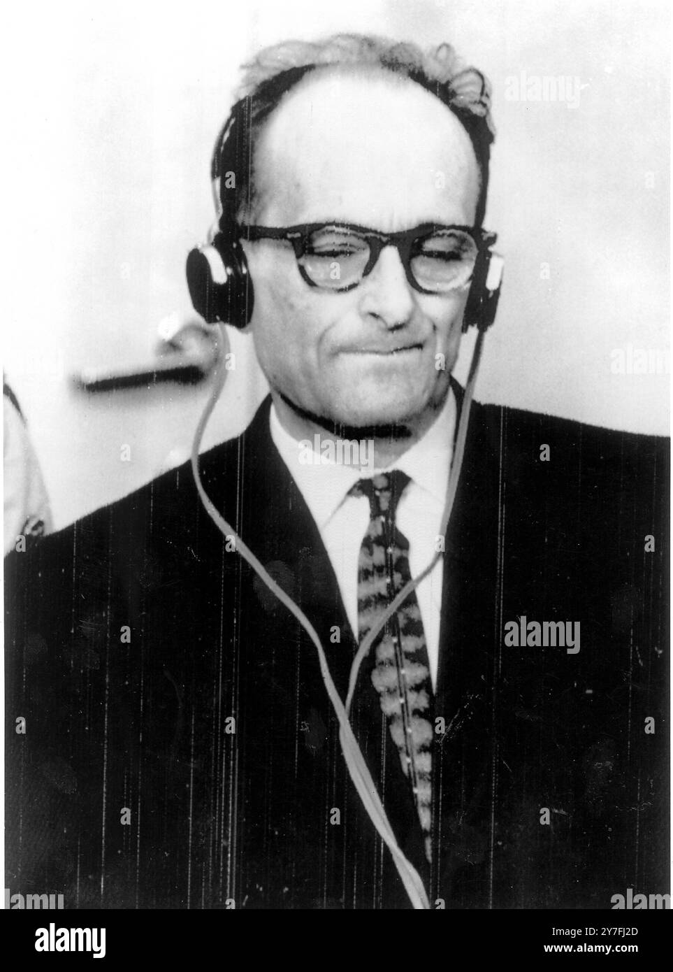 Der ehemalige Nazi-SS-Offizier Adolph Eichmann wird zum Tode verurteilt, weil er am 29. Mai 1962 in Deutschland sechs Millionen juden ermordet hatte Stockfoto