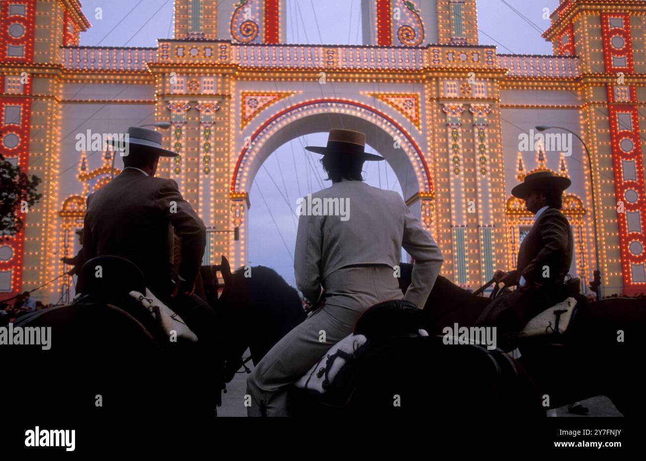 Eine Aprilmesse oder Feria in Sevilla, Spanien. Stockfoto