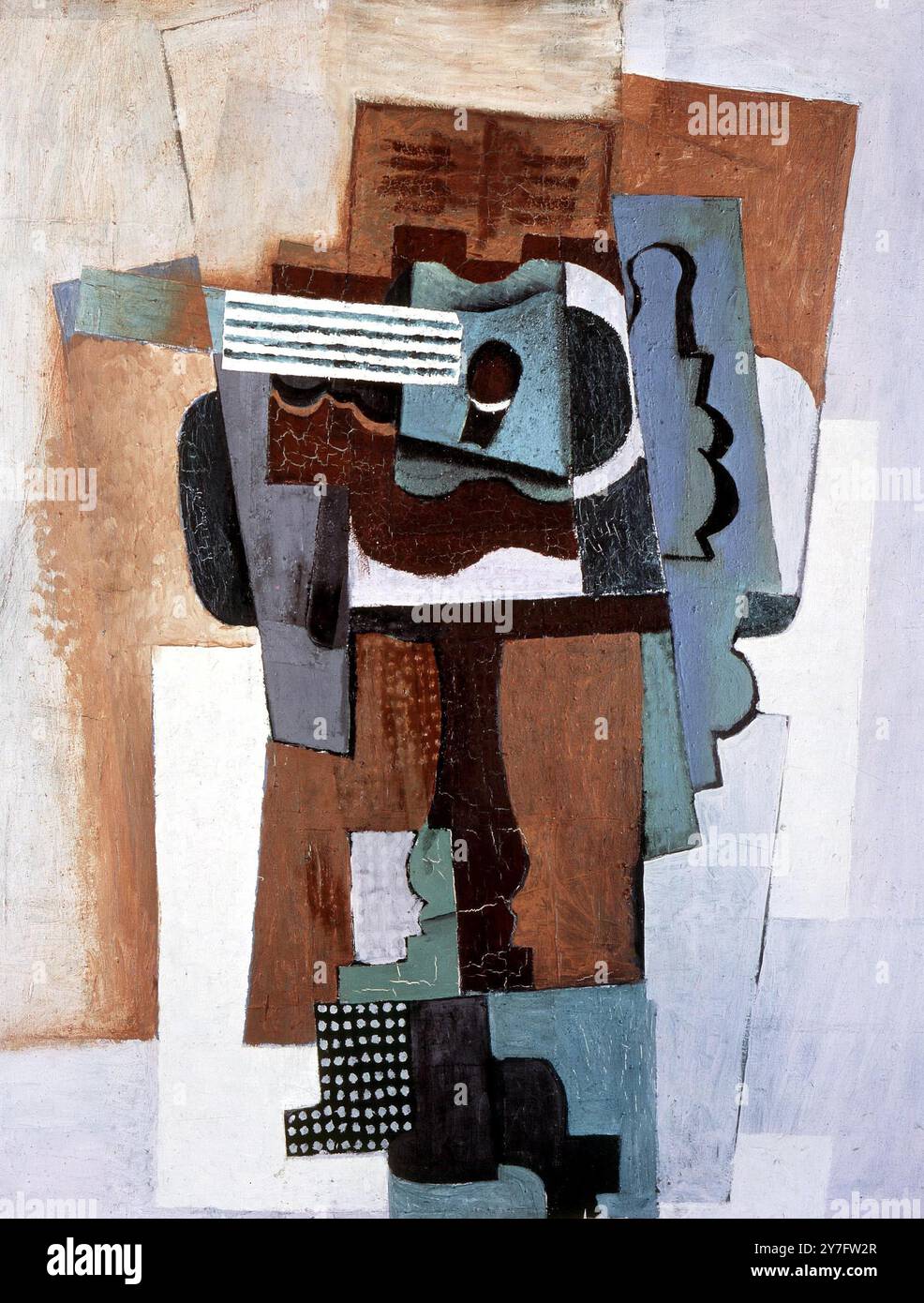 Guitar on a Table von Pablo Picasso Pablo Ruiz Picasso (* 25. Oktober 1881 in Málaga, Spanien – 8. April 1973) war ein spanischer Maler und Bildhauer. Als einer der bekanntesten Figuren der Kunst des 20. Jahrhunderts ist er vor allem als Mitbegründer des Kubismus bekannt, zusammen mit Georges Braque. Kunsthaus Zürich ©TopFoto Stockfoto