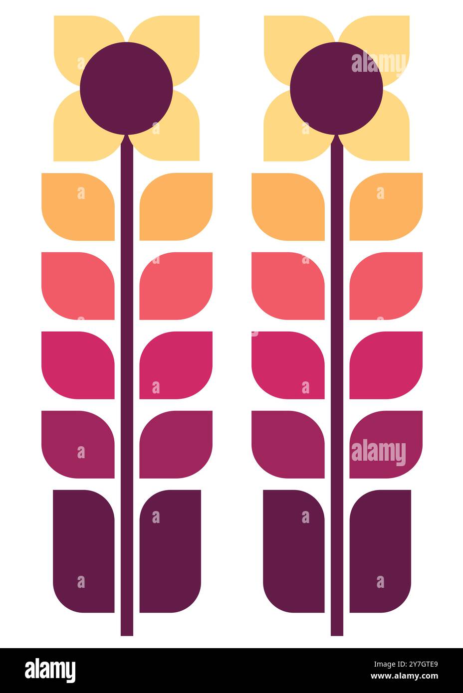 Moderne Blumenkunst Aus Der Mitte Des Jahrhunderts Stockfoto