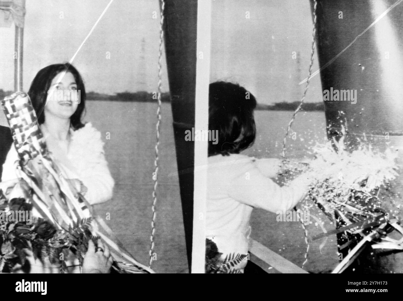 LUCI BAINES JOHNSON TAUFT SS LOUISE LYKES IN NEW ORLEANS; 7. SEPTEMBER 1964 Stockfoto