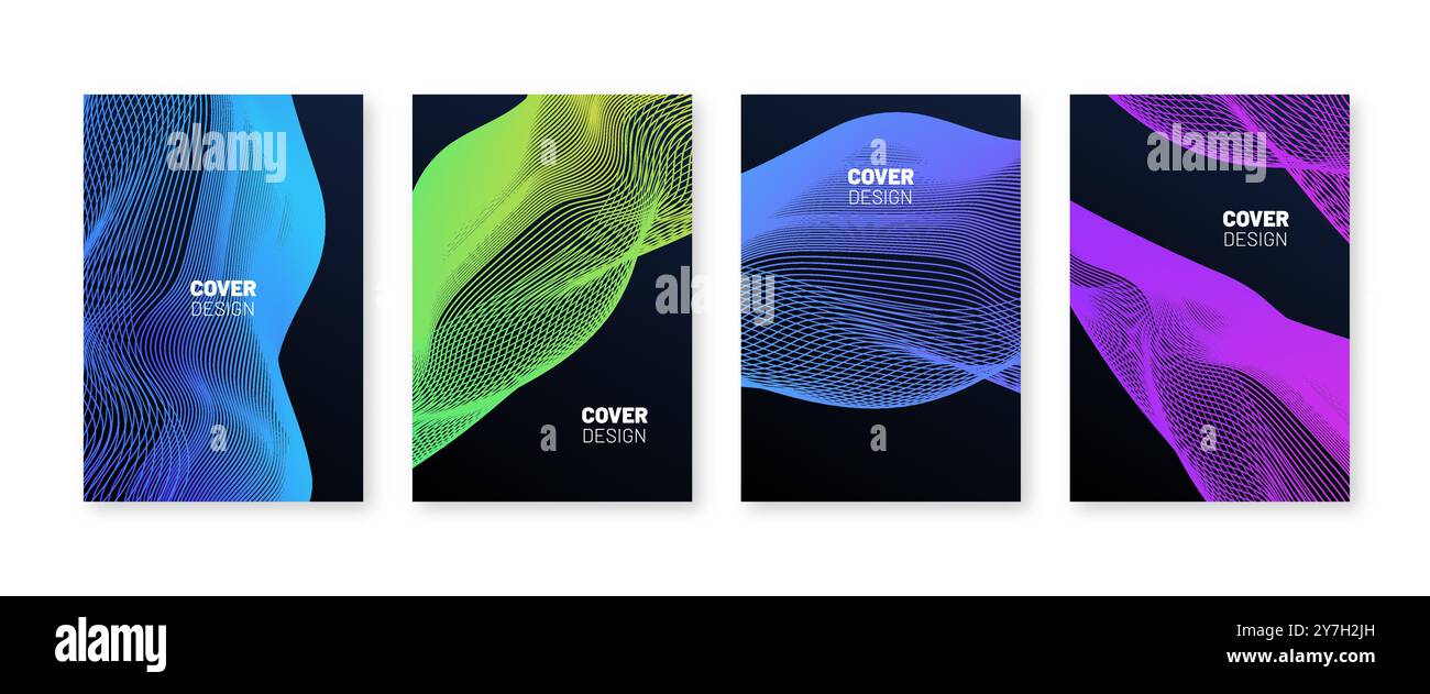 Futuristische abstrakte Cover-Designvorlage. Poster für Flüssigkeitsleitungen Stock Vektor