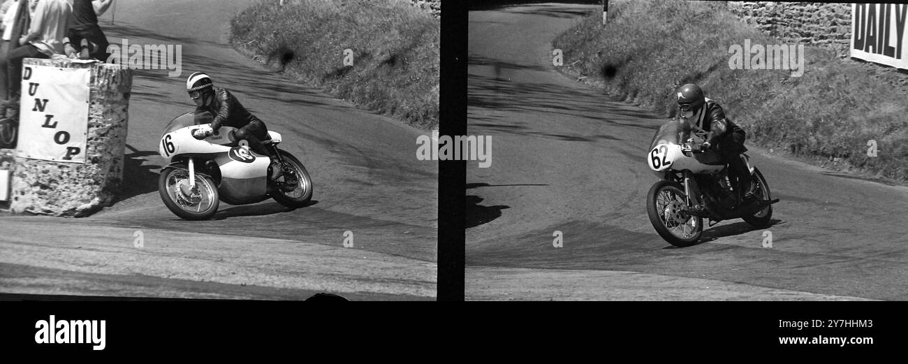 MOTORRADFAHRER ISLE OF MAN TT PHIL LAS SCHNELLSTER FAHRER, ABER NICHT SIEGER 250 CC; 9. JUNI 1964 Stockfoto