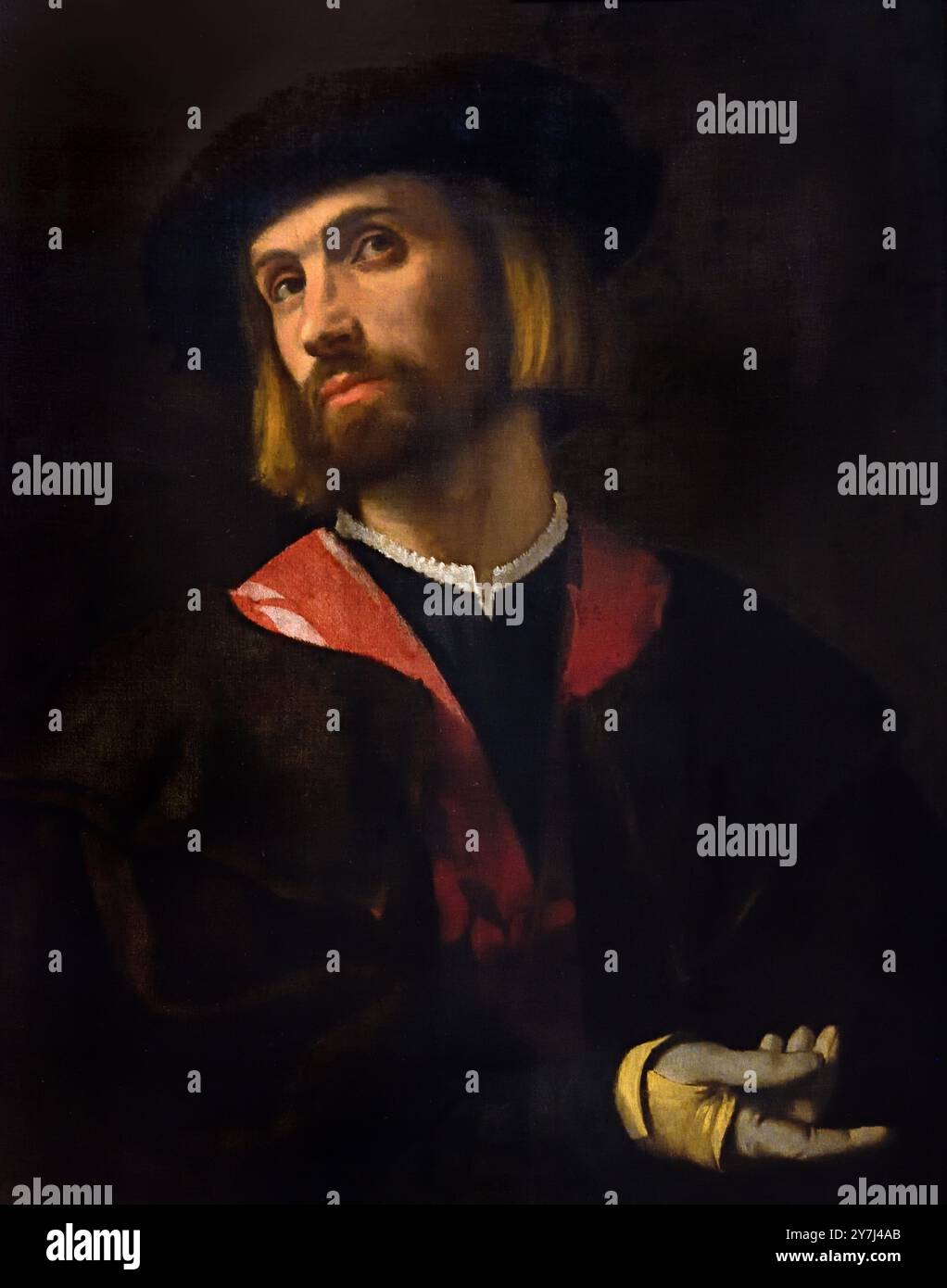 Porträt eines Mannes um 1520 Moretto da Brescia 1498 – 1554 16. Jahrhundert, Italien, Italienisch. Stockfoto