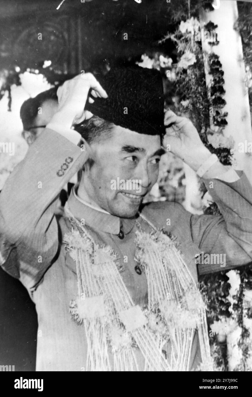 CHINESISCHER PREMIER CHOU EN-LAI IN KARACHI, PAKISTAN / ; 20. FEBRUAR 1964 Stockfoto