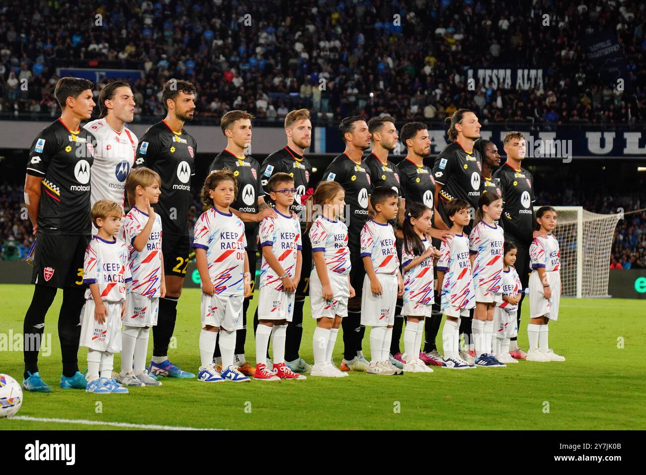 Neapel, Italie. September 2024. AC Monza Line-up während des italienischen Meisterschaftsspiels Serie A zwischen SSC Napoli und AC Monza am 29. September 2024 im Diego Armando Maradona Stadion in Neapel, Italien - Foto Morgese-Rossini/DPPI Credit: DPPI Media/Alamy Live News Stockfoto