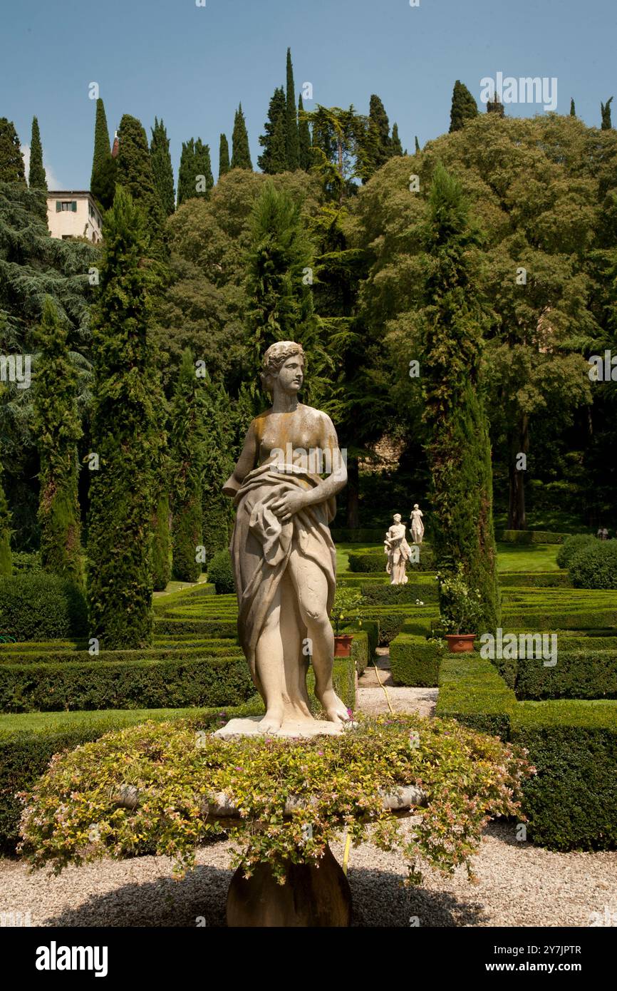 Die spektakulären Gärten des Palazzo Giusti, Verona, Venetien, Italien Stockfoto