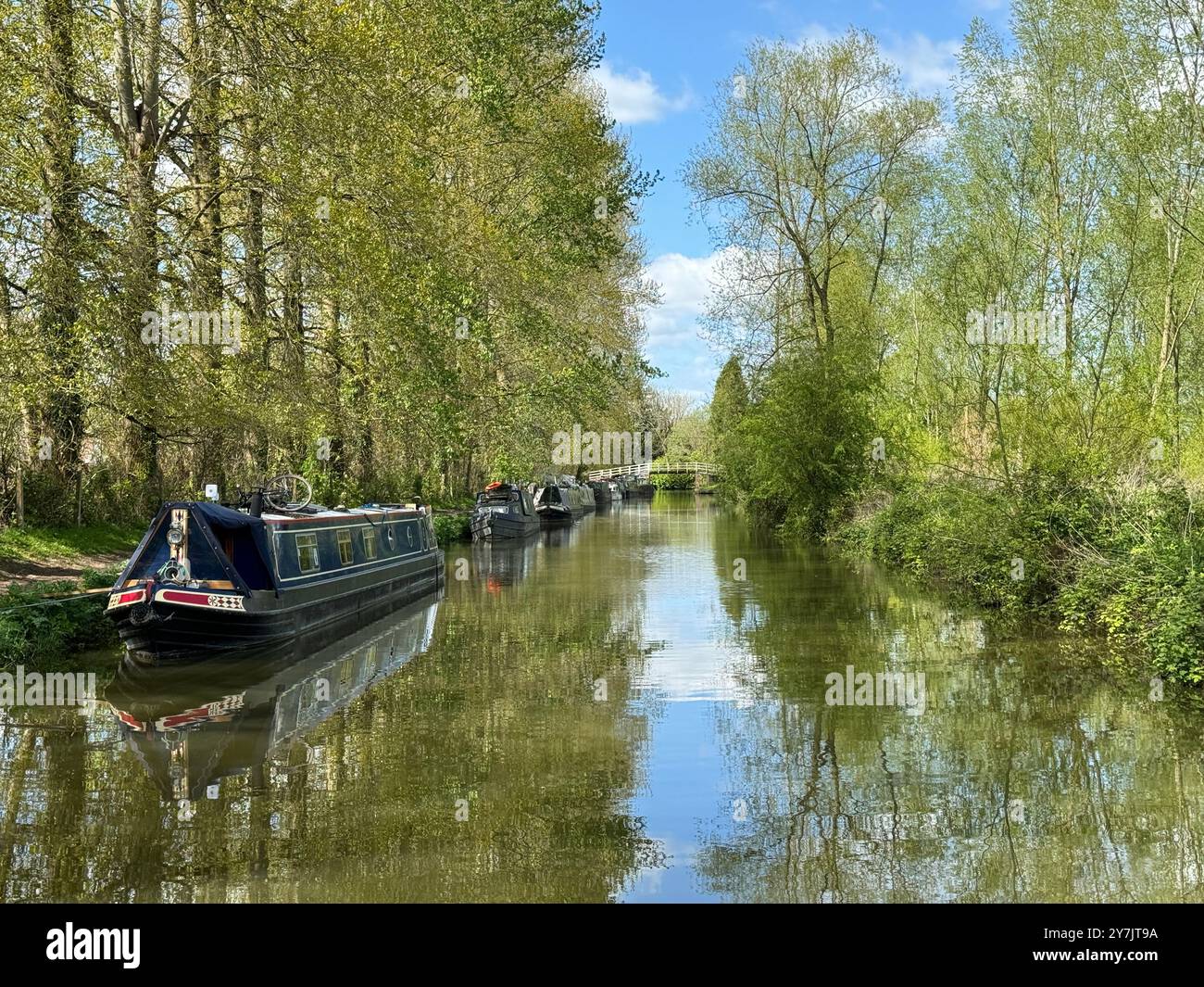 Der Kennet- und Avon-Kanal bei Hungerford. - Smartphone-aufgenommenes Stockfoto Der Kennet- und Avon-Kanal bei Hungerford. - Smartphone-aufgenommenes Stockfoto