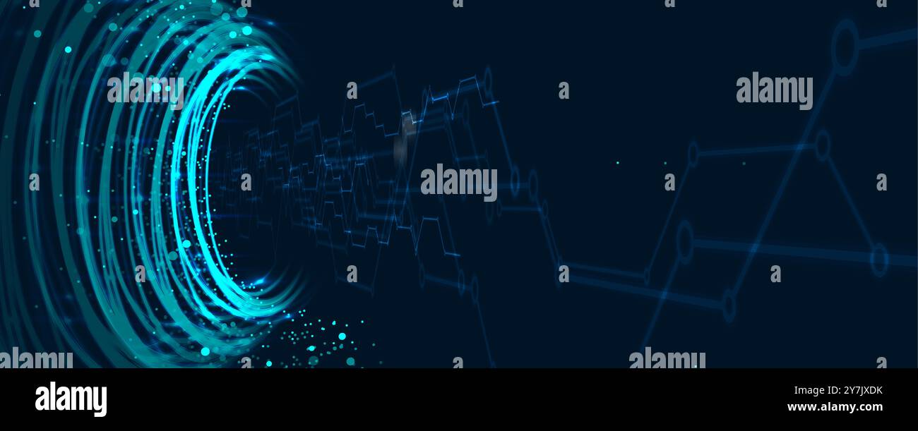 Nutzung von Big Data zur Gestaltung der Zukunft von Wissenschaft und Internet-Technologie . Vektor handgefertigt Stock Vektor