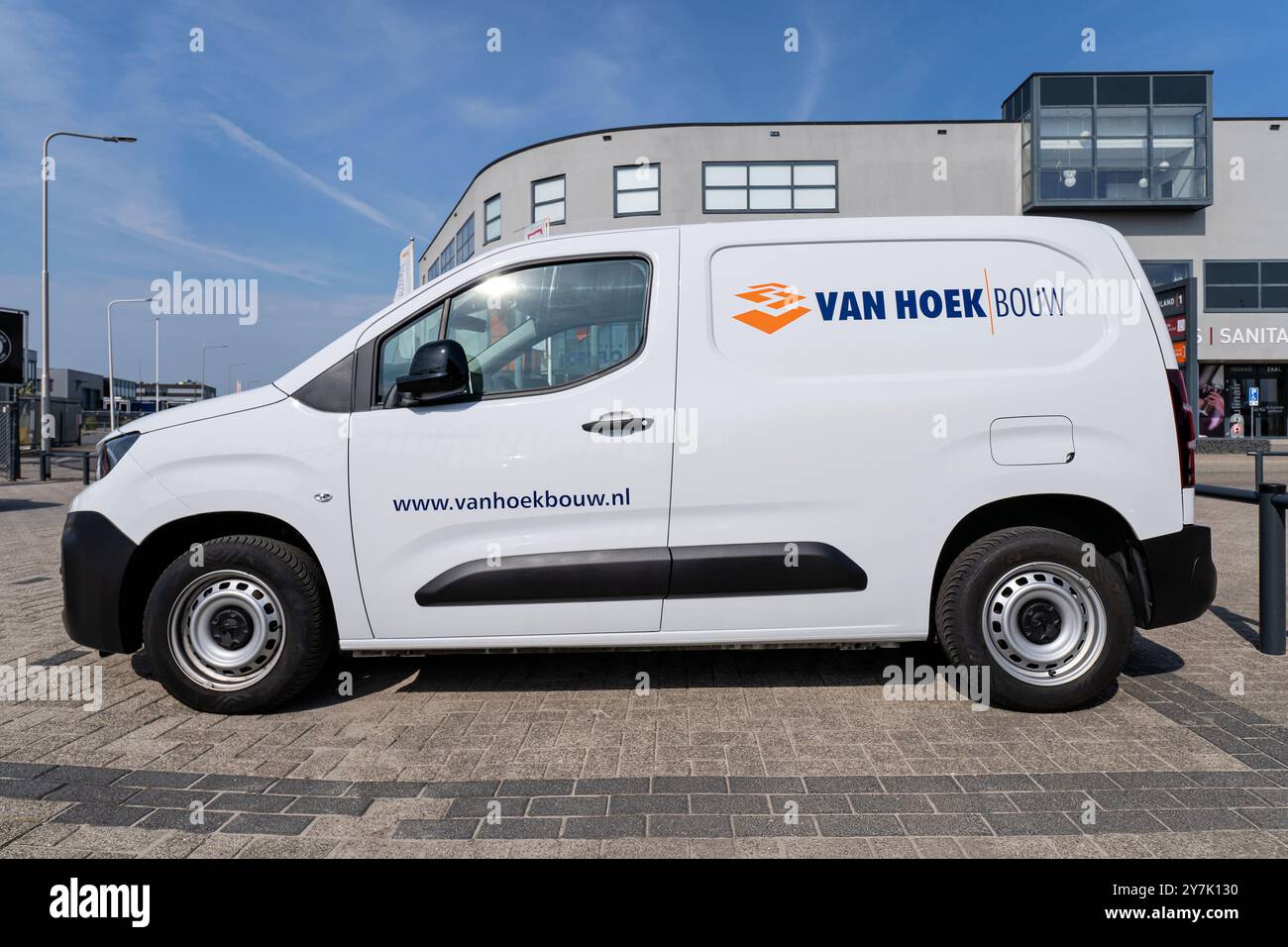 Van Hoek Bouw Peugeot Partner van Stockfoto