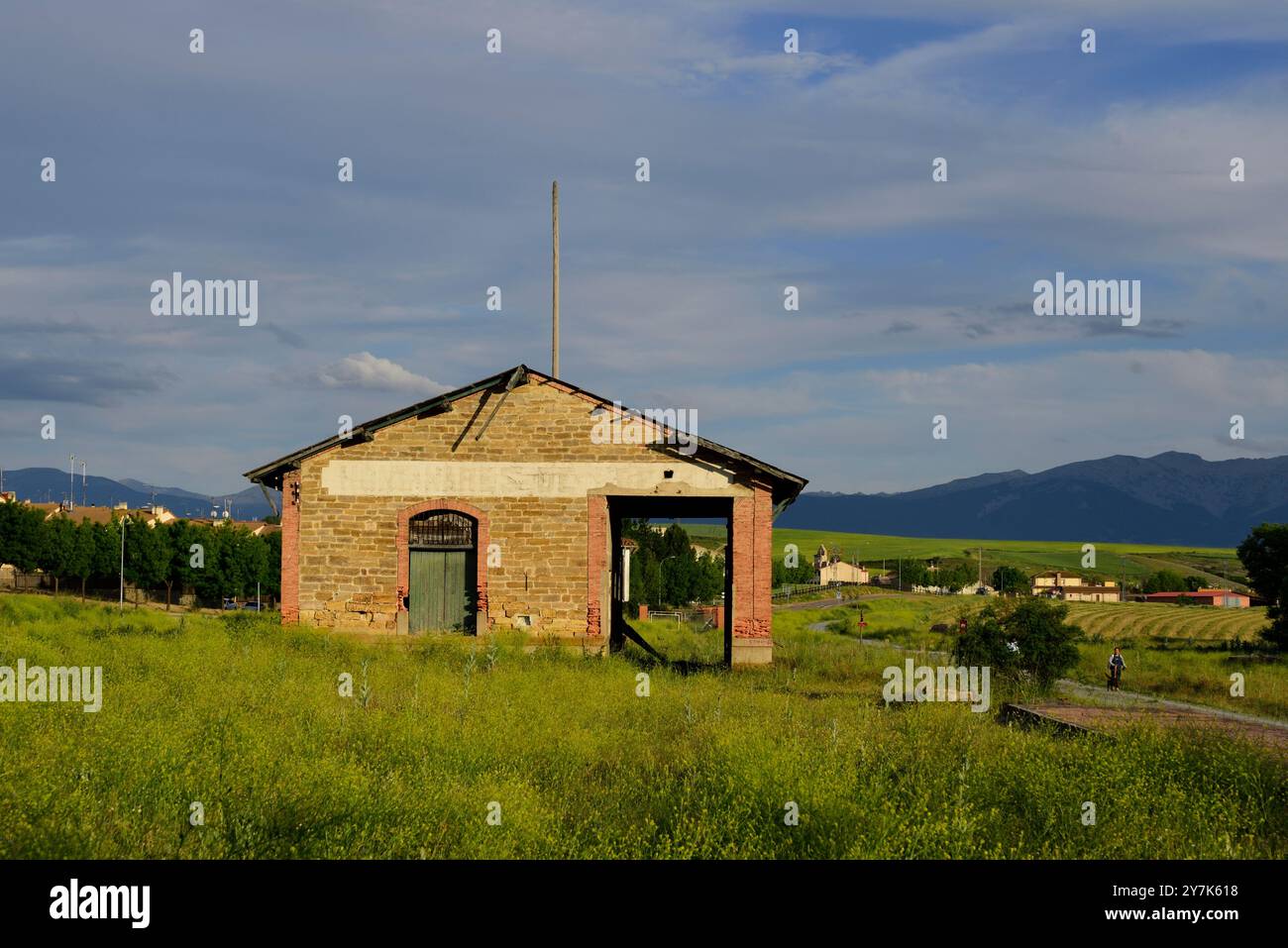 Der verlassene Bahnhof von Hontanares de Eresma in der Provinz Segovia. Stockfoto