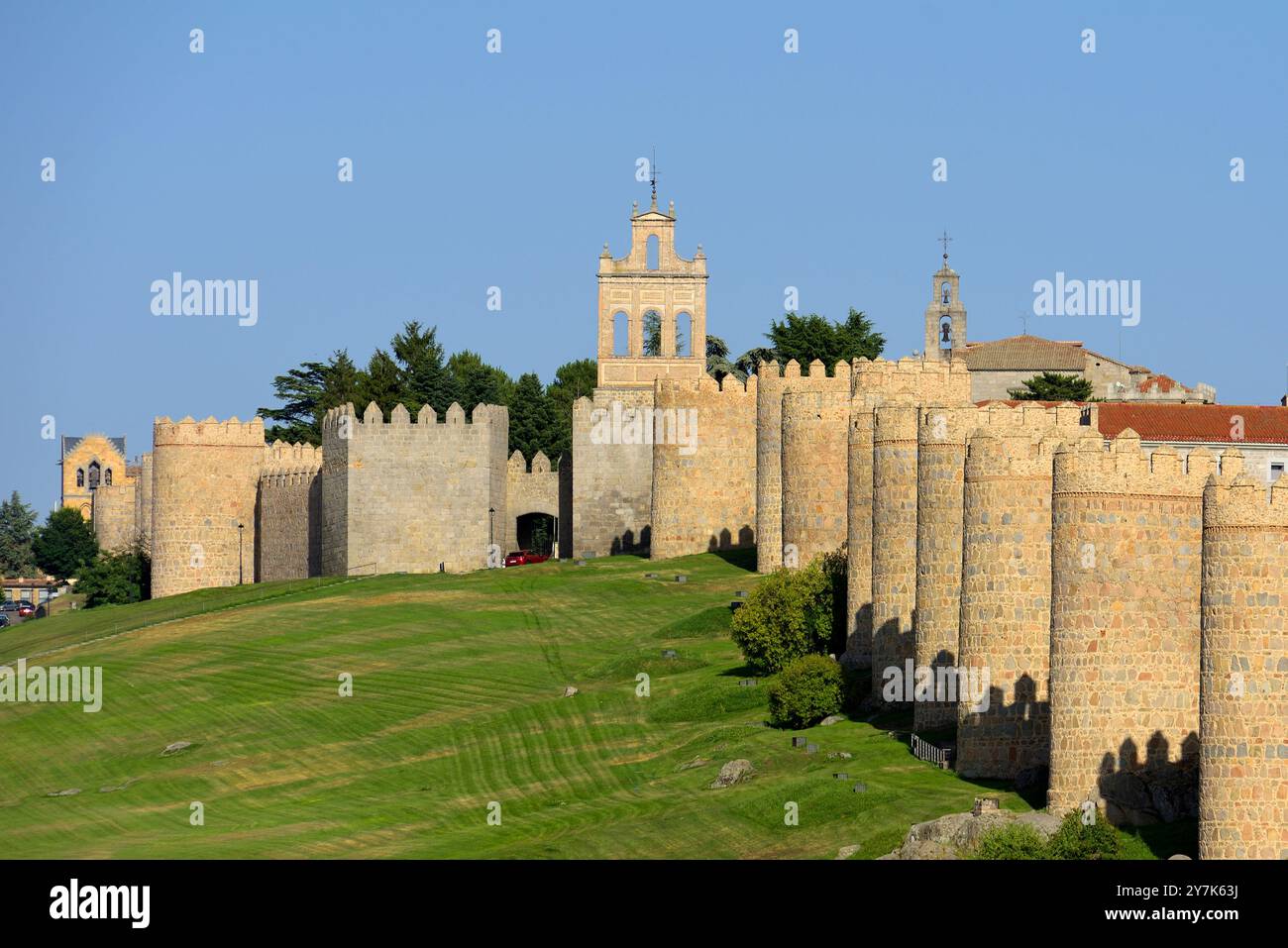 Die Mauern von Ávila. Stockfoto