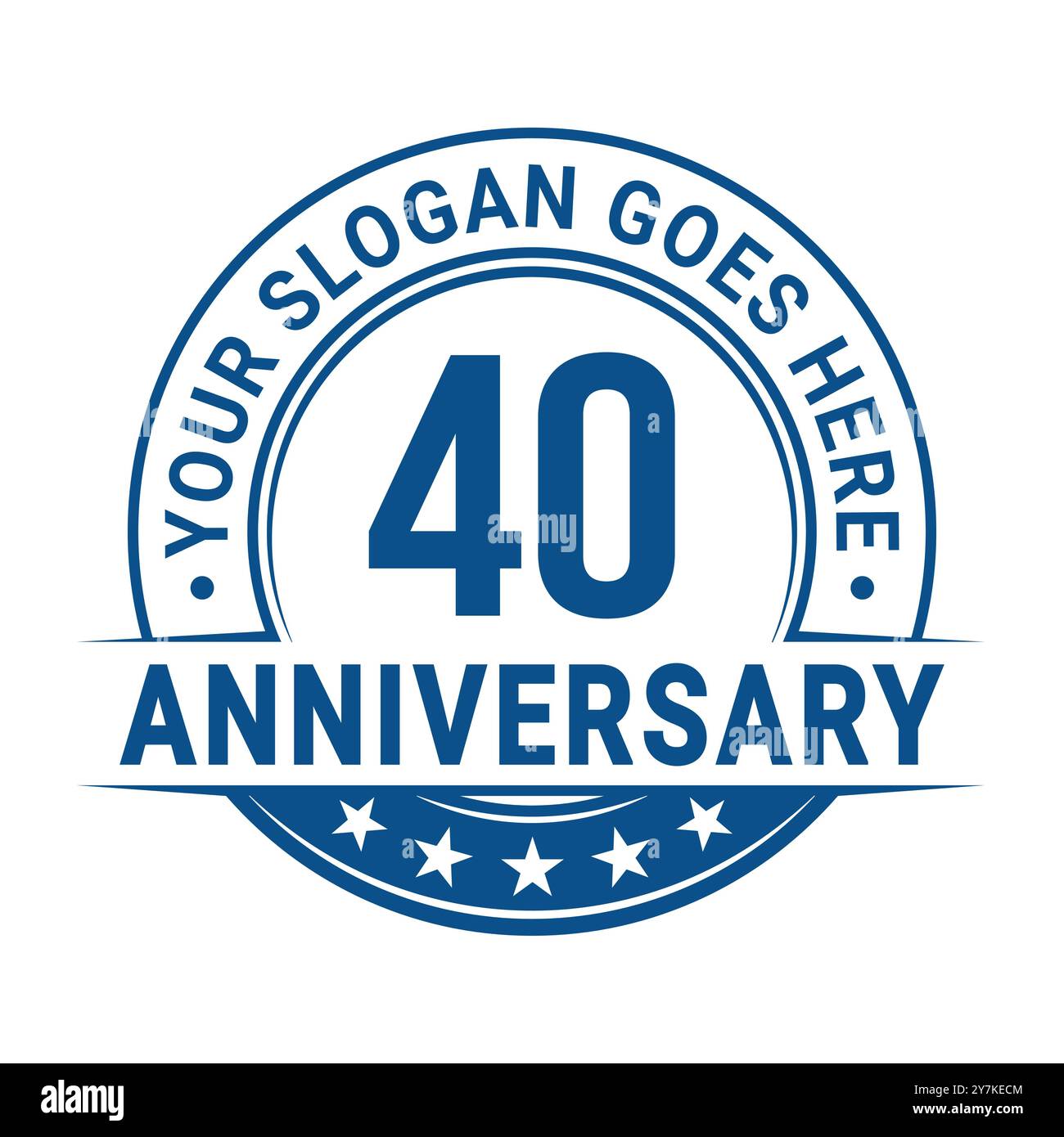 Design-Vorlage zum 40-jährigen Jubiläum. Zum 40. Geburtstag des Logos. Vektor und Illustration. Stock Vektor