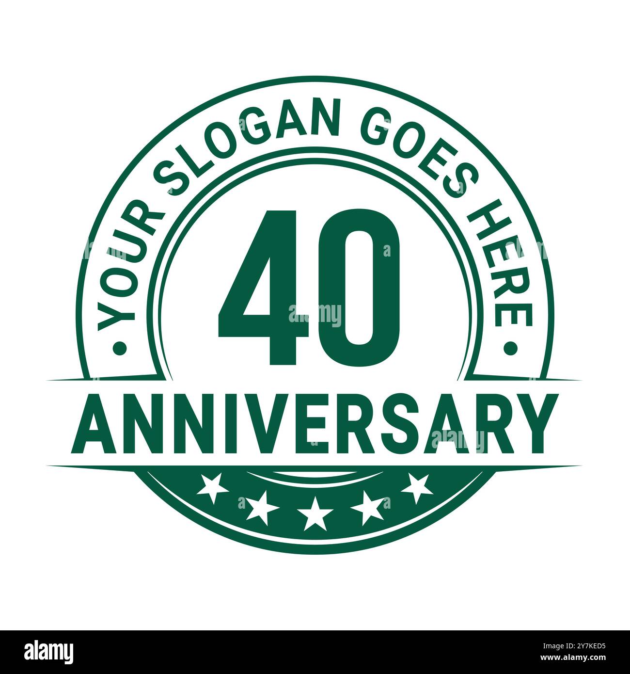 Design-Vorlage zum 40-jährigen Jubiläum. Zum 40. Geburtstag des Logos. Vektor und Illustration. Stock Vektor