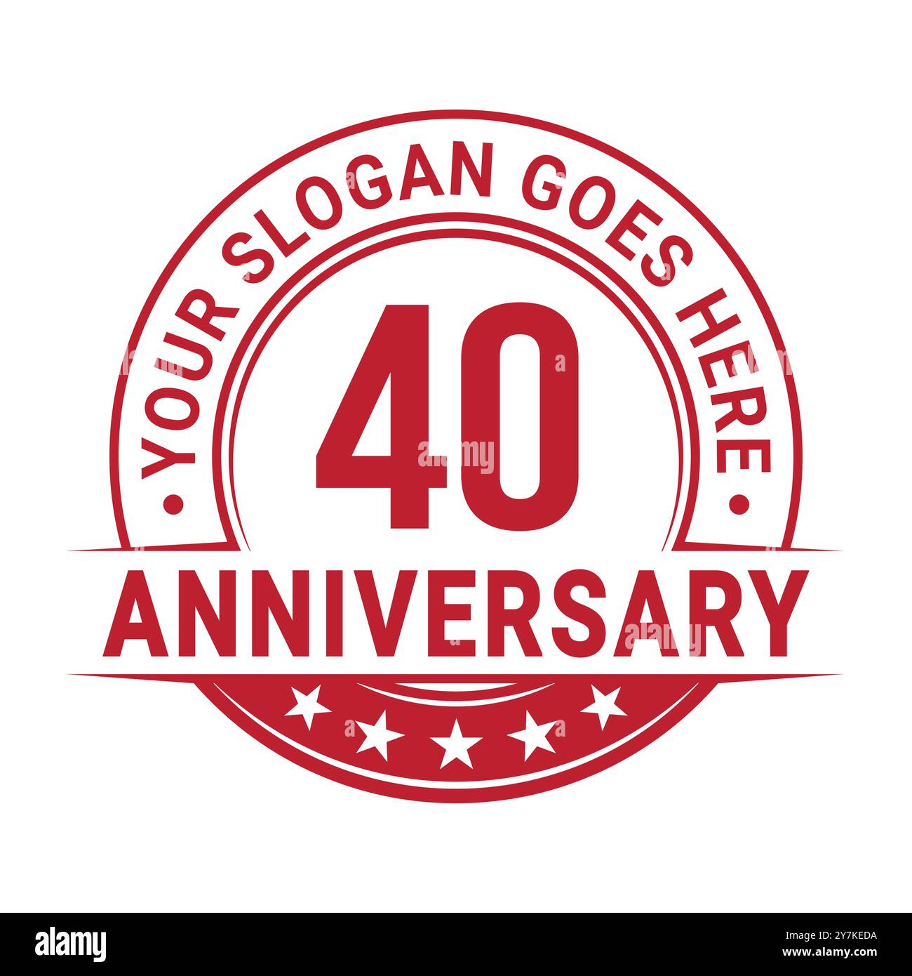 Design-Vorlage zum 40-jährigen Jubiläum. Zum 40. Geburtstag des Logos. Vektor und Illustration. Stock Vektor