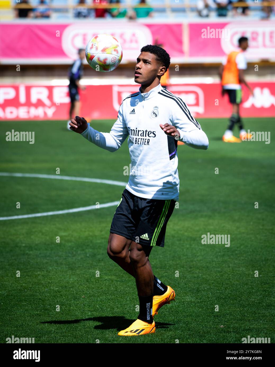 Leon, Spanien. Mai 2024. 1 RFEF. Kulturelles Leonesa vs Real Madrid Castilla. Stadion Reino de Leon. Tobias Vinicius Stockfoto