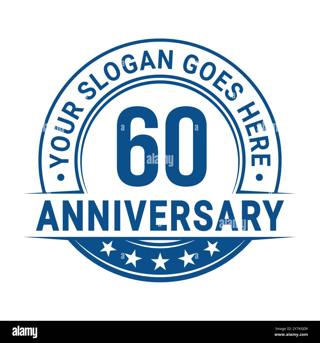 Design-Vorlage zum 60-jährigen Jubiläum. Zum 60. Geburtstag des Logos. Vektor und Illustration. Stock Vektor