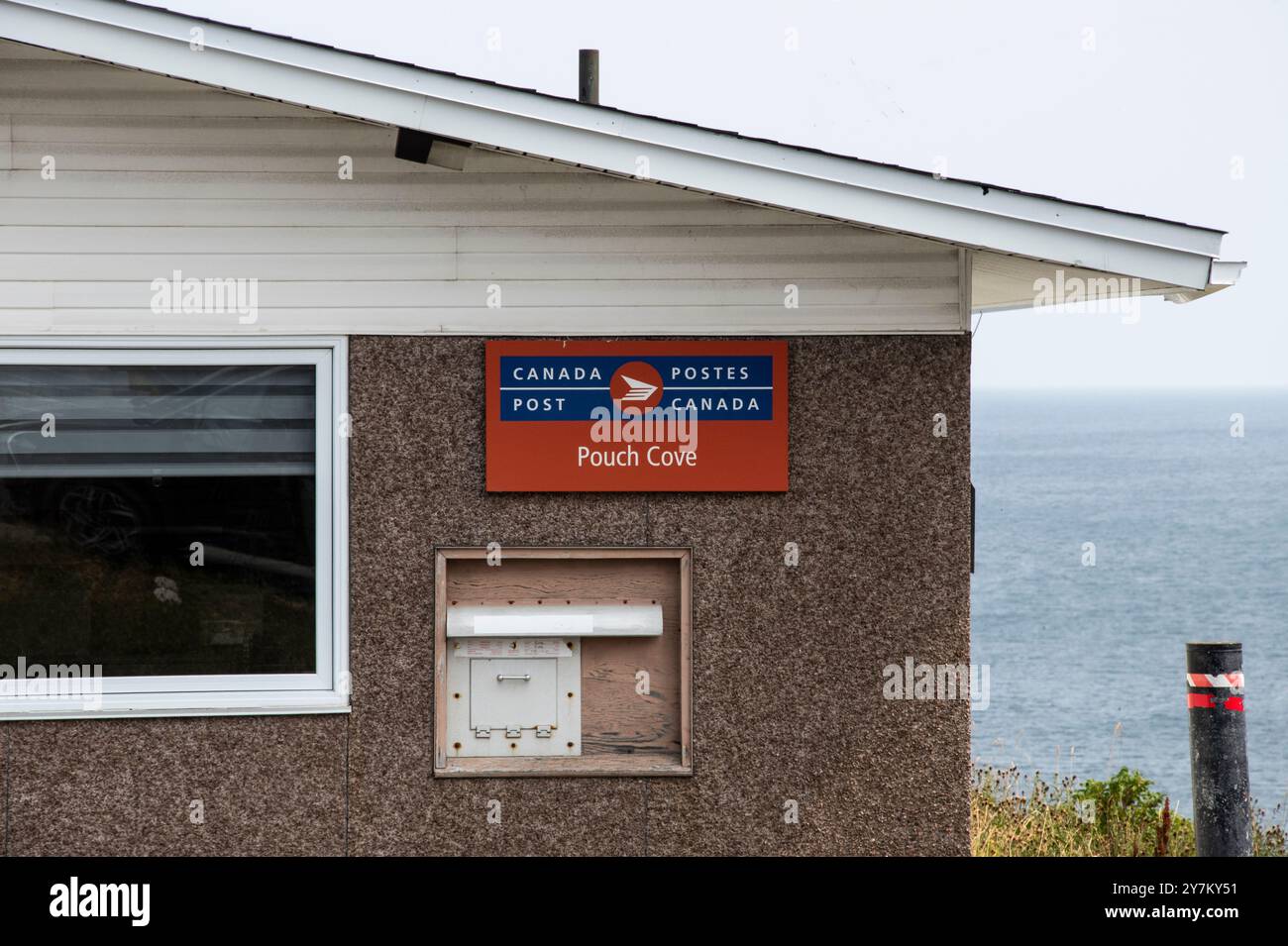 Postschild an der Main Road in Pouch Cove, Neufundland & Labrador, Kanada Stockfoto