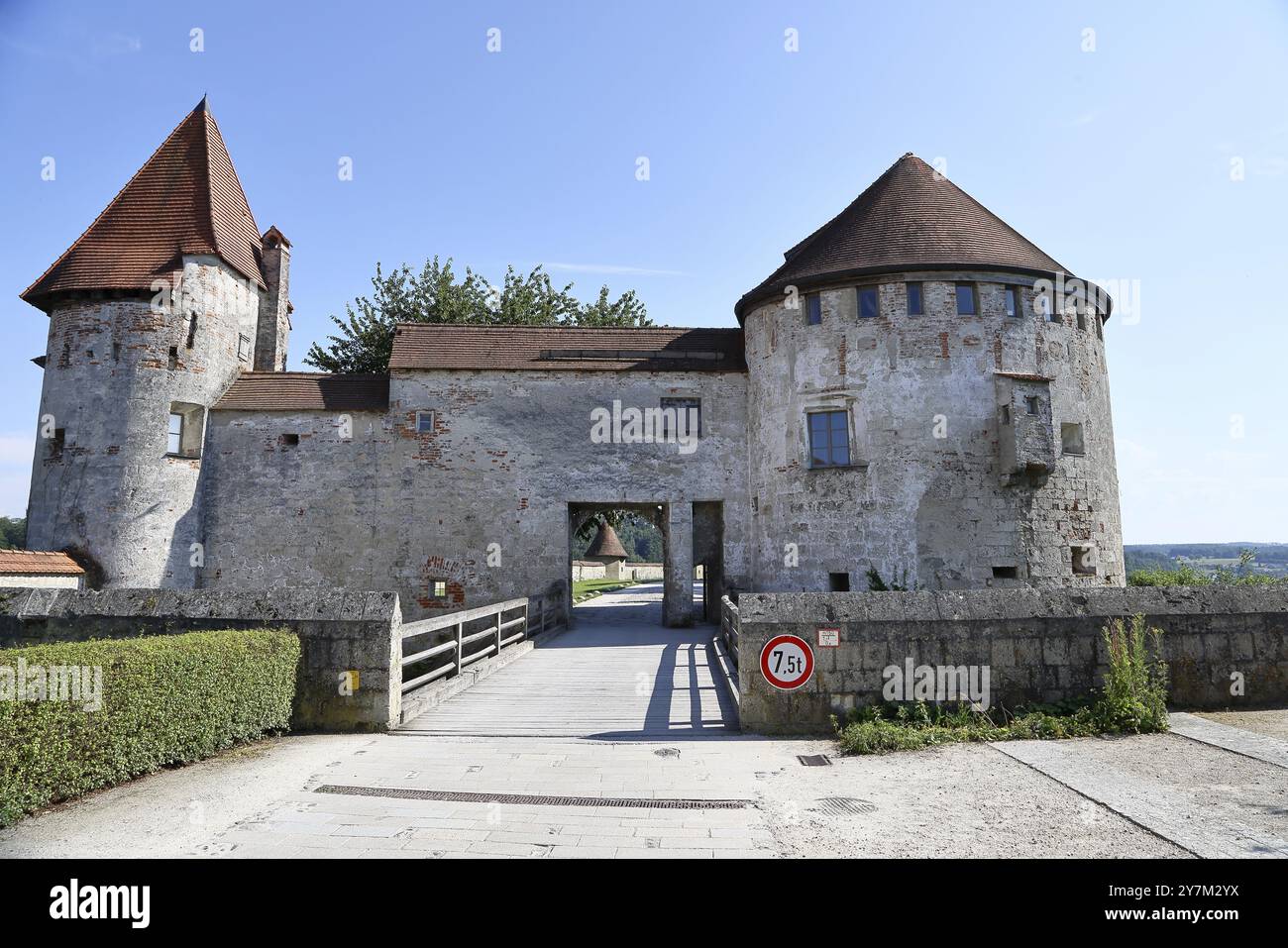 St. Georgstor von Burghausen, der längsten Burg Europas, Burghausen, Bayern, Deutschland, Europa Stockfoto
