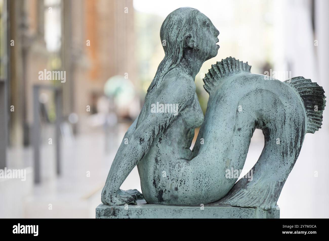 Bronzeskulptur, Meerjungfrau, Staatliches Kunstmuseum, Statens Museum for Kunst, SMK, Nationalgalerie, Kopenhagen, Dänemark, Europa Stockfoto