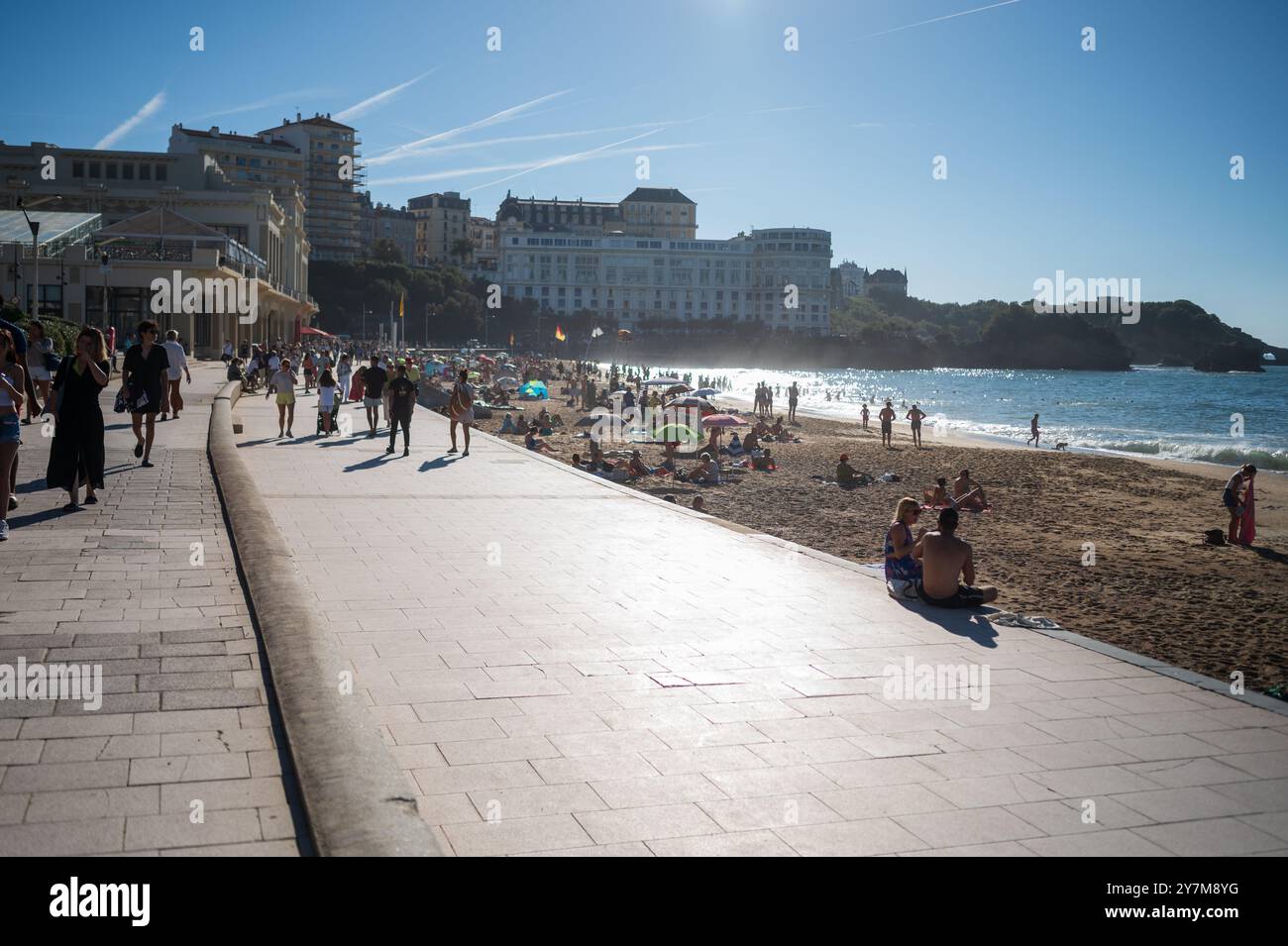 Grande Plage Strand von Biarritz, Frankreich Stockfoto