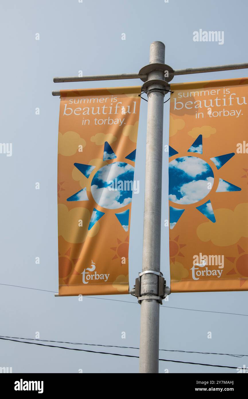 Der Sommer ist wunderschön in Torbay Banner auf der Torbay Road in Neufundland & Labrador, Kanada Stockfoto