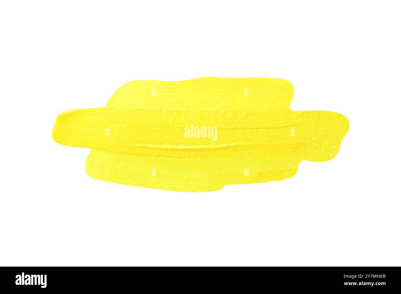 Gelber Pinsel isoliert auf weißem Hintergrund und mit Beschneidungspfaden. Aquarellpinsel mit Handzeichnung. Stockfoto