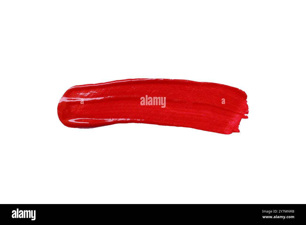 Roter Pinsel isoliert auf weißem Hintergrund und mit Beschneidungspfaden. Stockfoto