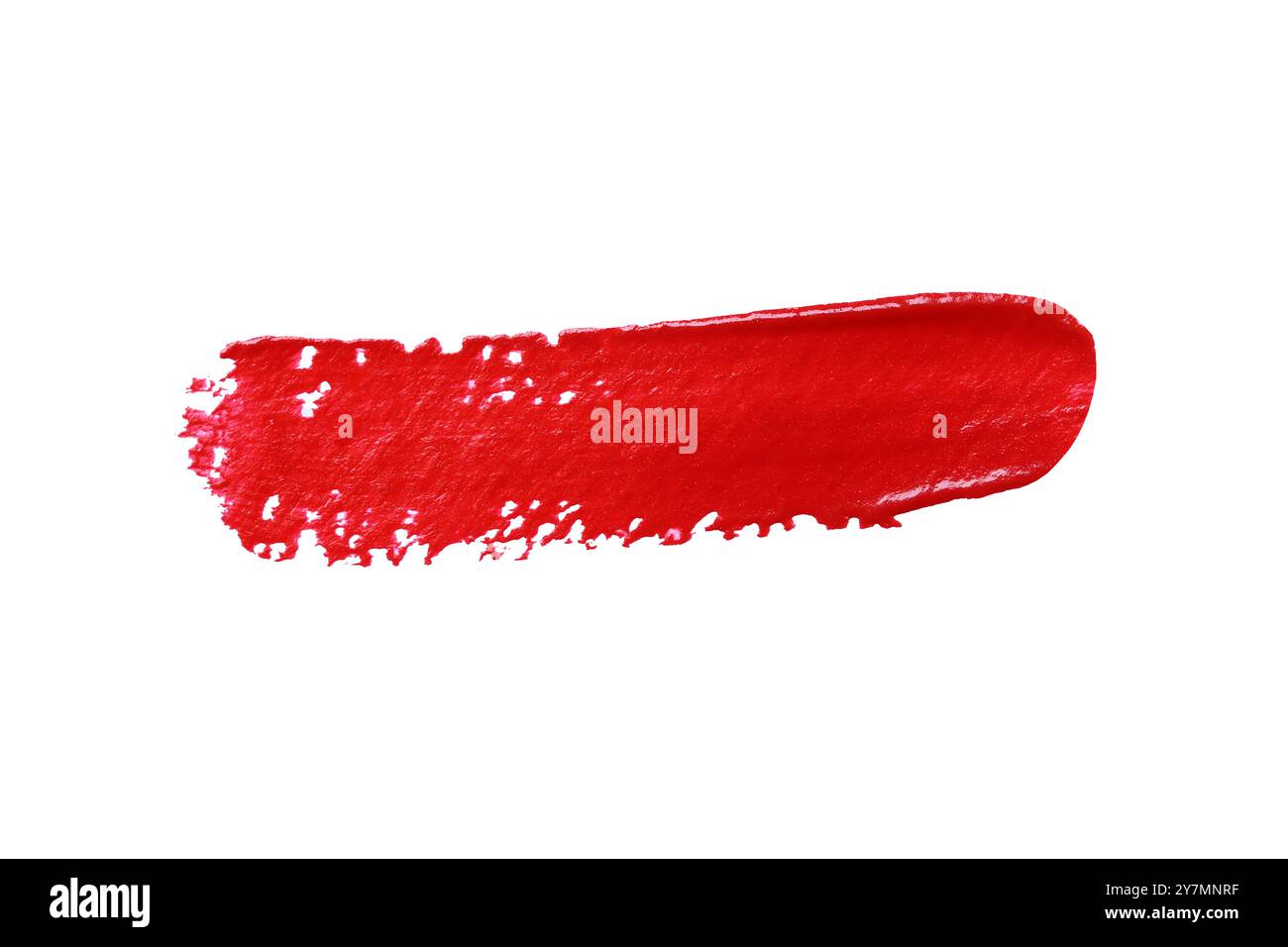 Roter Pinsel isoliert auf weißem Hintergrund und mit Beschneidungspfaden. Stockfoto