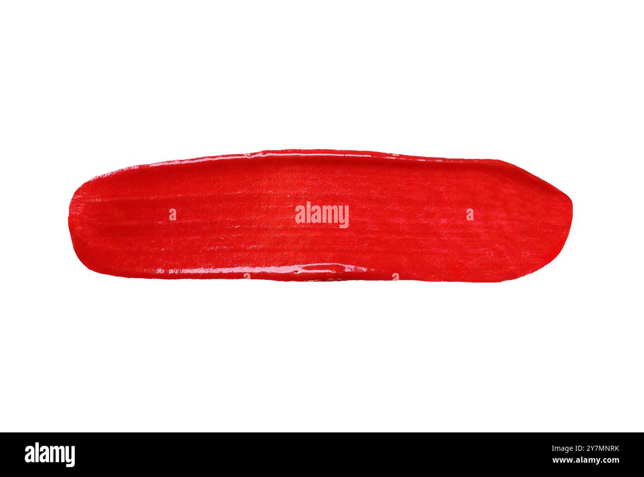 Roter Pinsel isoliert auf weißem Hintergrund und mit Beschneidungspfaden. Stockfoto