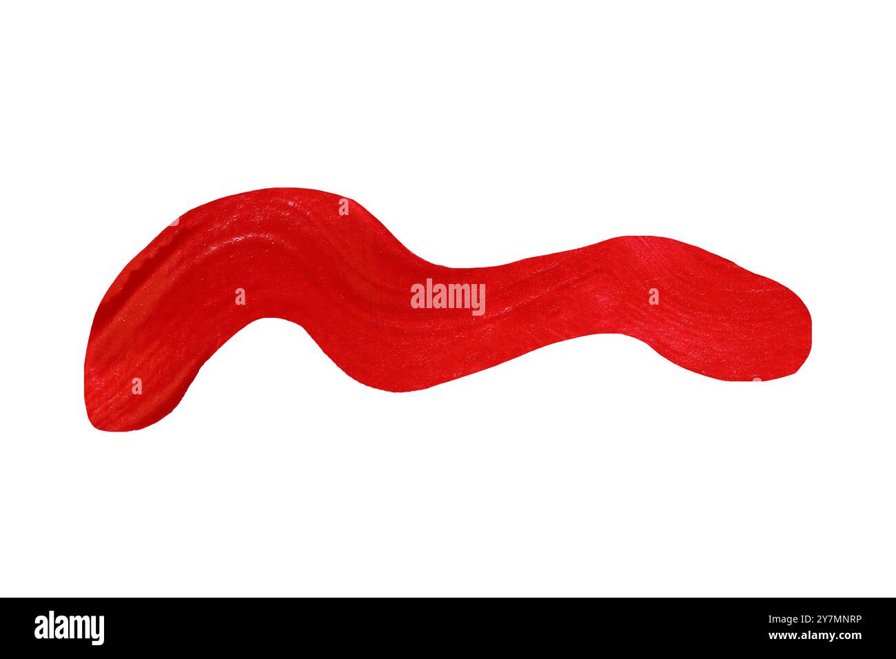 Roter Pinsel isoliert auf weißem Hintergrund und mit Beschneidungspfaden. Stockfoto