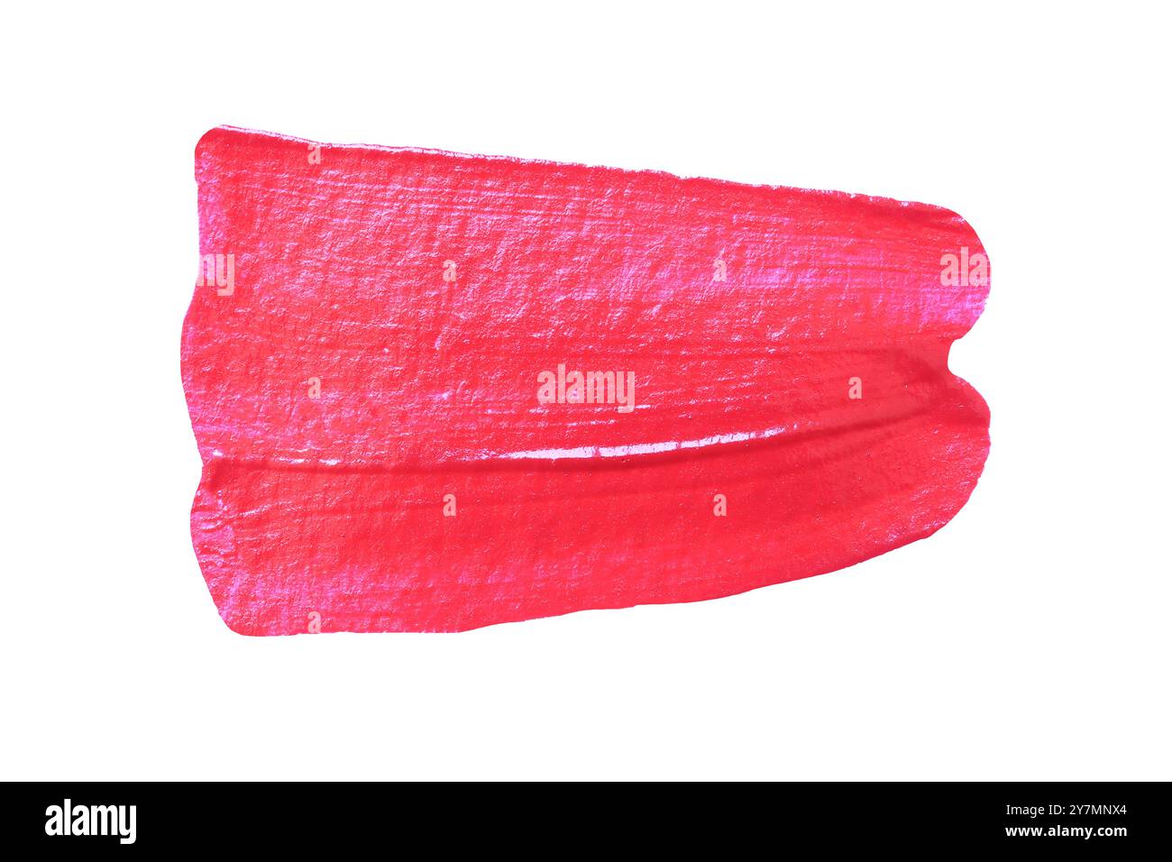 Roter Pinsel isoliert auf weißem Hintergrund und mit Beschneidungspfaden. Stockfoto
