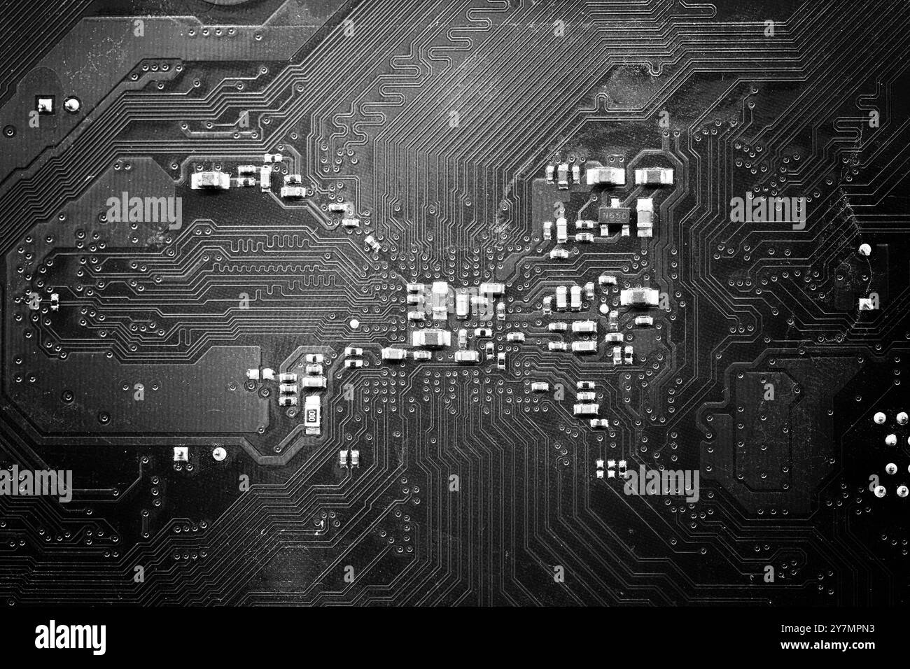 Schwarzes Mainboard Panel für Design in Ihrer Arbeit Technologie Hintergrundkonzept. Stockfoto