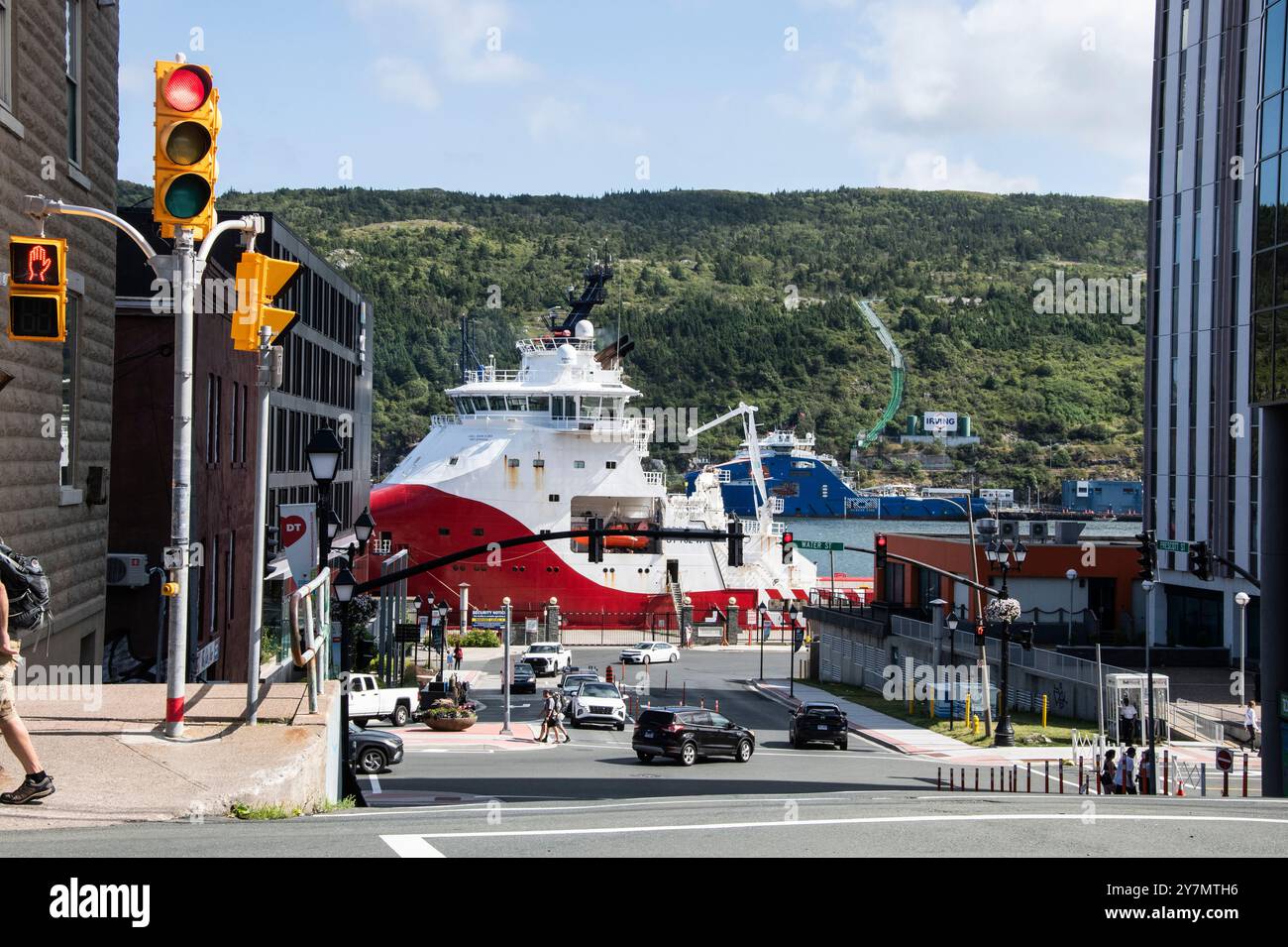 Das Schiff der Avalon Sea hat in St. John's, Neufundland und Labrador, Kanada, angedockt Stockfoto