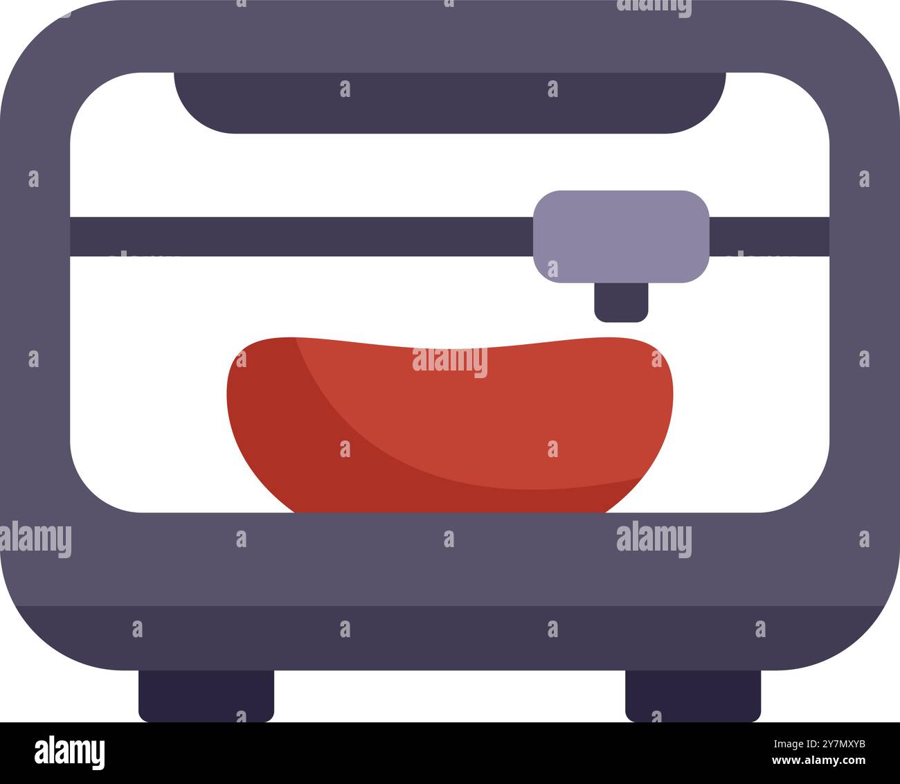 3D-Drucker, der ein Stück künstliches Fleisch erzeugt, repräsentiert Innovation in der Lebensmitteltechnologie und in Labors angebauten Proteinquellen Stock Vektor