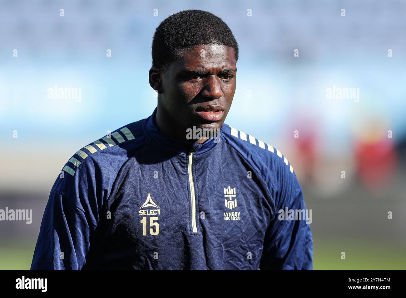 Lyngby, Dänemark. September 2024. Michael Opoku (15) von Lyngby BK wurde während des dänischen 3F Superliga-Spiels zwischen Lyngby BK und Silkeborg IF im Lyngby Stadion in Lyngby gesehen. Stockfoto