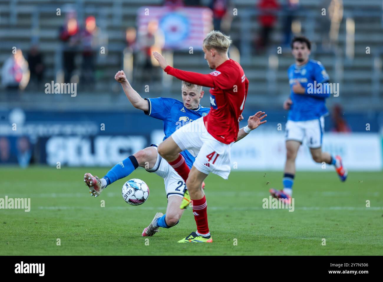 Lyngby, Dänemark. September 2024. Saevar Atli Magnusson (21) von Lyngby BK wurde während des dänischen 3F Superliga-Spiels zwischen Lyngby BK und Silkeborg IF im Lyngby Stadion in Lyngby gesehen. Stockfoto