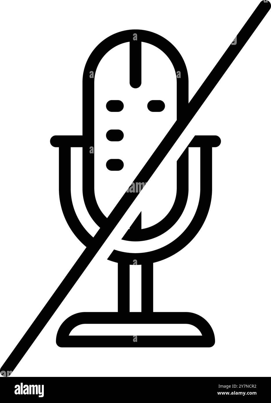 Symbol für Stummschaltung, Mikrofon Stock Vektor