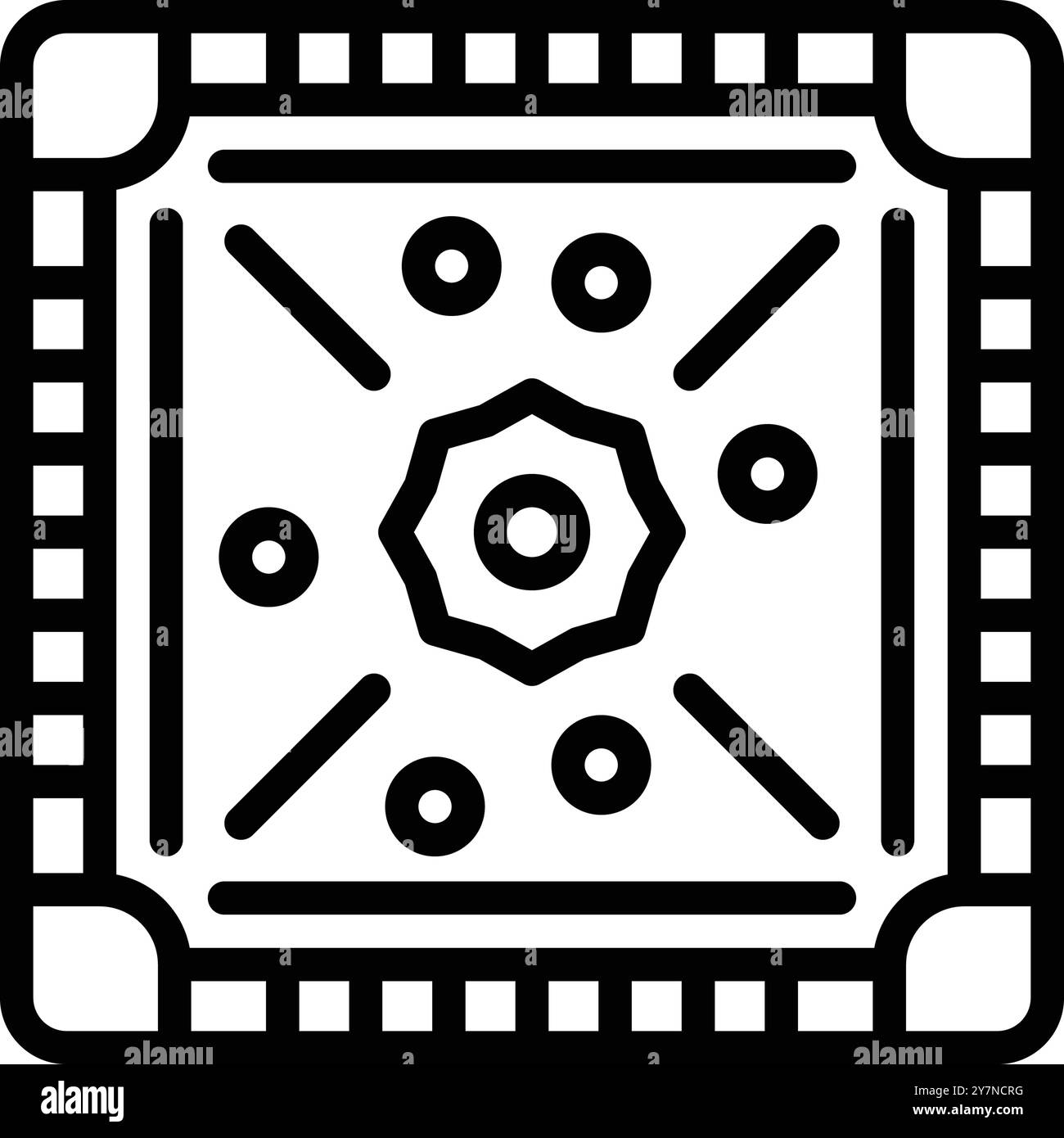 Symbol für Brettspiel, Carrom Stock Vektor