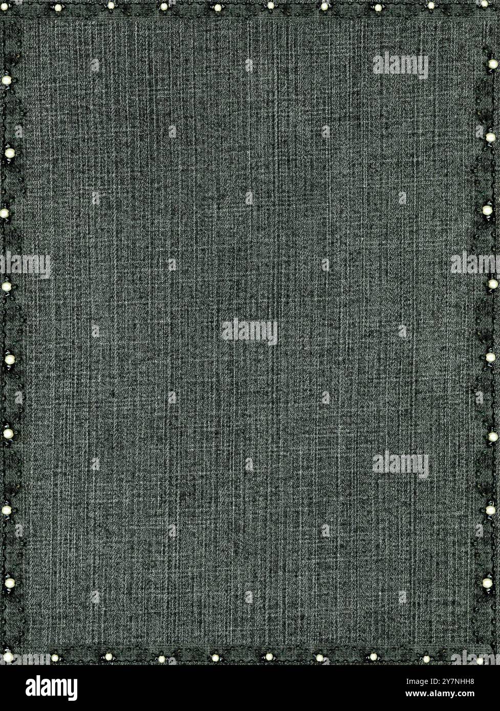 Dunkle Denim-Jeans in Indigo-Farbe mit Textur und Perlenrand Stockfoto